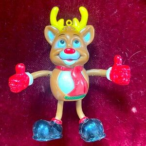 1990 vintage bendy Rudolph reindeer toy